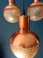 Vintage Retro hanglamp glazen bollen, Ophalen of Verzenden, Gebruikt, Glas, 50 tot 75 cm