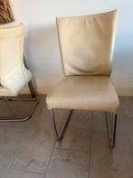 Set van 6 echt lederen eetkamerstoelen, Huis en Inrichting, Stoelen, Ophalen, Gebruikt, Overige kleuren, Leer