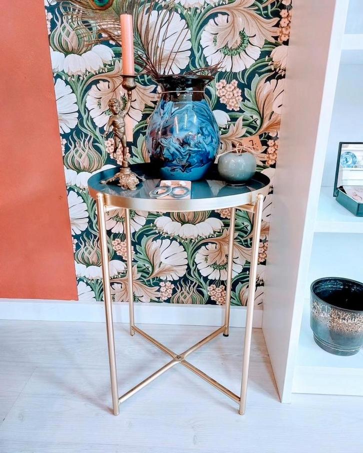 Bijzettafel Los Dienblad Goud, Huis en Inrichting, Krukjes, Zo goed als nieuw, Overige materialen, Ophalen