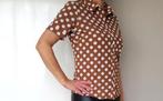 Studio Anneloes Polkadot blouse M Travelstof Caramel stipje, Maat 38/40 (M), Studio Anneloes, Bruin, Ophalen of Verzenden