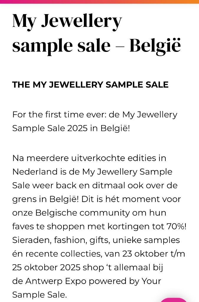 2 tickets My Jewellery sample sale Antwerpen, Tickets en Kaartjes, Evenementen en Festivals, Twee personen