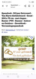 Spandoek 50 jaar getrouwd., Ophalen of Verzenden, Nieuw