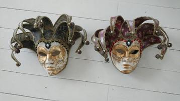 2x Originele Venetiaans Masker / Venetiaanse Maskers beschikbaar voor biedingen