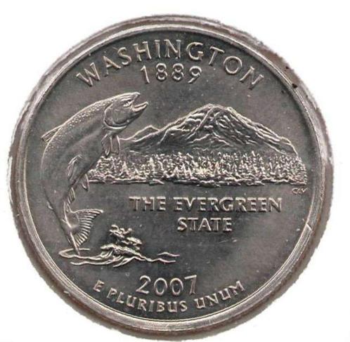USA quarter 2007-D Washington, Postzegels en Munten, Munten | Amerika, Losse munt, Noord-Amerika, Ophalen of Verzenden