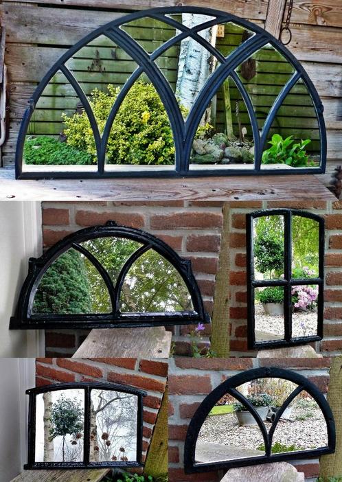 5x Antiek Boeren Tuin Spiegel Tuinspiegel - Zie Omschrijving, Tuin en Terras, Tuinwanddecoratie, Zo goed als nieuw, Ophalen of Verzenden