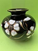 Vintage zwart Kobalt vaasje motief Lydia, Ophalen of Verzenden