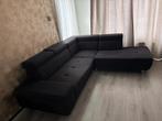Hoekbank 4 zits zwart: rechts lounge gedeelte, Ophalen, 250 tot 300 cm, Gebruikt, Hoekbank