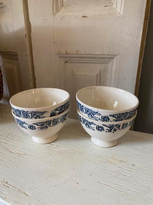 Lot van 4 gelijke oude Franse spoelkommen, Antiek en Kunst, Antiek | Servies los, Ophalen of Verzenden