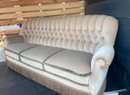 Vintage bank fauteuils bankstel grijs franjes retro barok, Antiek en Kunst, Ophalen