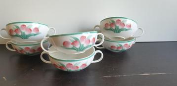 Villeroy en Boch Perugia 6 x soepkom tulpen 2207 beschikbaar voor biedingen