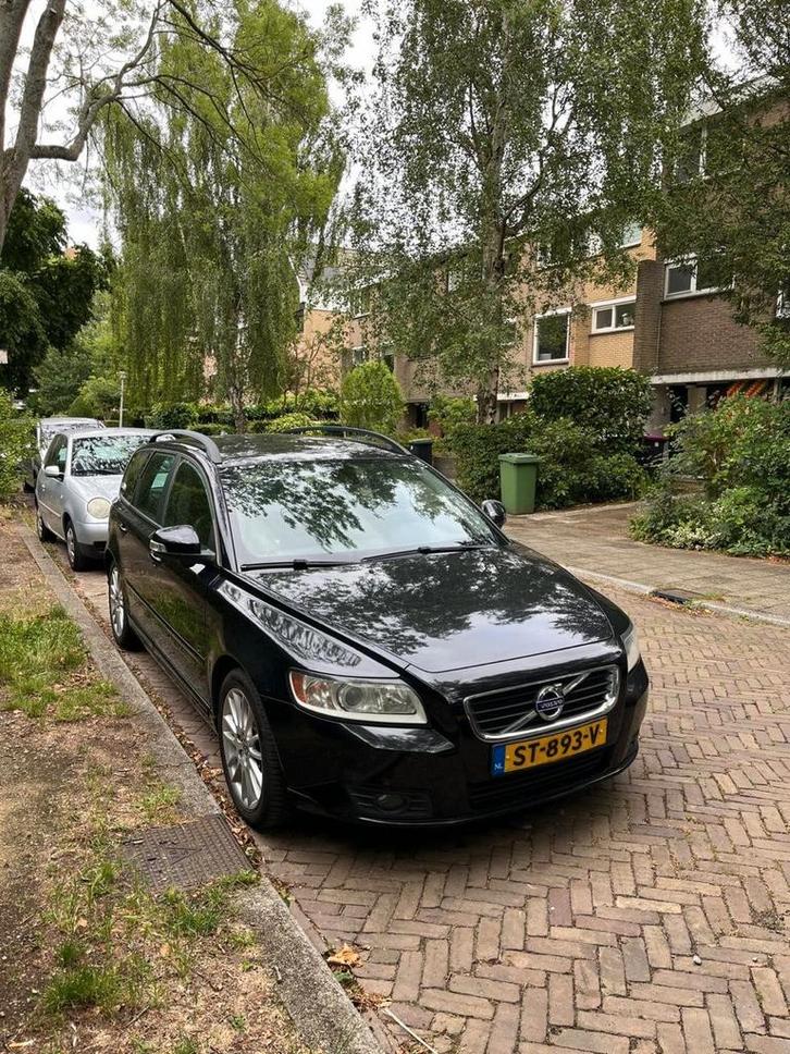Volvo V50 1.6 D 2010 Zwart, Auto's, Volvo, Particulier, V50, ABS, Airbags, Airconditioning, Cruise Control, Dakrails, Dodehoekdetectie