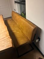 Tower Living Ferro leren Eetkamerbank - Cognac - 185cm, Huis en Inrichting, Ophalen, Gebruikt, Minder dan 75 cm, 150 tot 200 cm