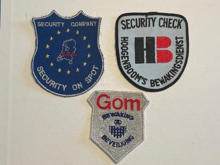 Set van 3 originele beveiligingspatches, Verzamelen, Militaria | Algemeen, Landmacht, Embleem of Badge, Nederland, Verzenden