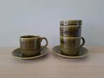 Vintage set 2 kop en schotels, ontbijtborden en filter, Keramiek, Koninklijke Goedewaagen, Ophalen of Verzenden, Zo goed als nieuw