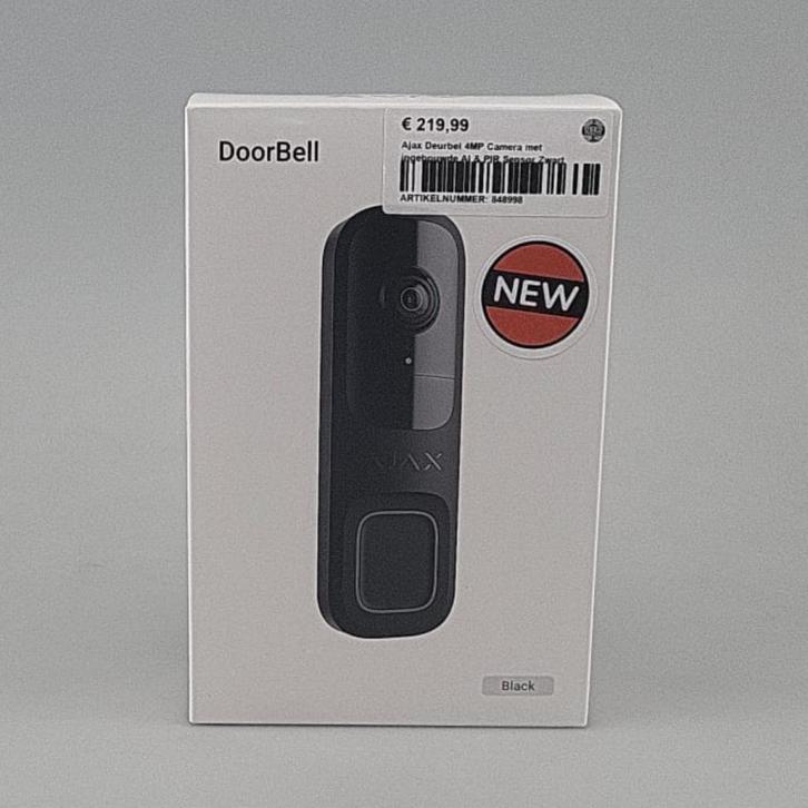Ajax Deurbel 4MP Camera met ingebouwde AI & PIR Sensor Zwart, Huis en Inrichting, Deurbellen, Nieuw