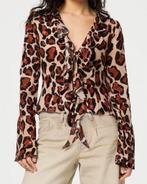 Leuke viscose blouse top fabienen chapot leopard maat 42, Beige, Maat 42/44 (L), Ophalen of Verzenden, Zo goed als nieuw