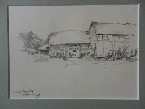 Tekening Hoeve Terhorst / Willem vd Berg 1962 (1886-1970), Antiek en Kunst, Kunst | Tekeningen en Foto's, Ophalen of Verzenden