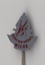 Micor Lederwarenhuis speldje, Verzamelen, Speldjes, Pins en Buttons, Gebruikt, Niet vindbaar, Niet vindbaar, Speldje of Pin