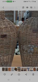 RIVIERA MAISON -Rustic Rattan Weave Vase 70.5 cm(2 = 50 €), Huis en Inrichting, Woonaccessoires | Vazen, Ophalen, Overige kleuren