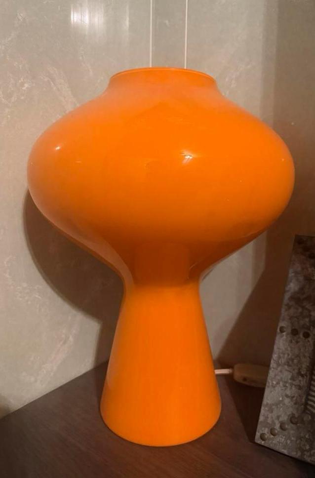 Grote Murano Fungo tafellamp Venini Massimo Vignelli oranje, Huis en Inrichting, Ophalen, ., Mid Century, .