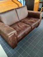 Leder/suède 2 zitsbank, Ophalen of Verzenden, Zo goed als nieuw, 75 tot 100 cm, Stof