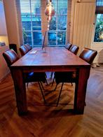Teakhouten eettafel 220x100, Huis en Inrichting, Ophalen, Gebruikt, 200 cm of meer, 50 tot 100 cm