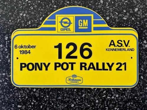 Bordje Pony Pot Rally A.S.V. Kennemerland. 126. 6-10-1984, Verzamelen, Merken en Reclamevoorwerpen, Gebruikt, Reclamebord, Ophalen of Verzenden