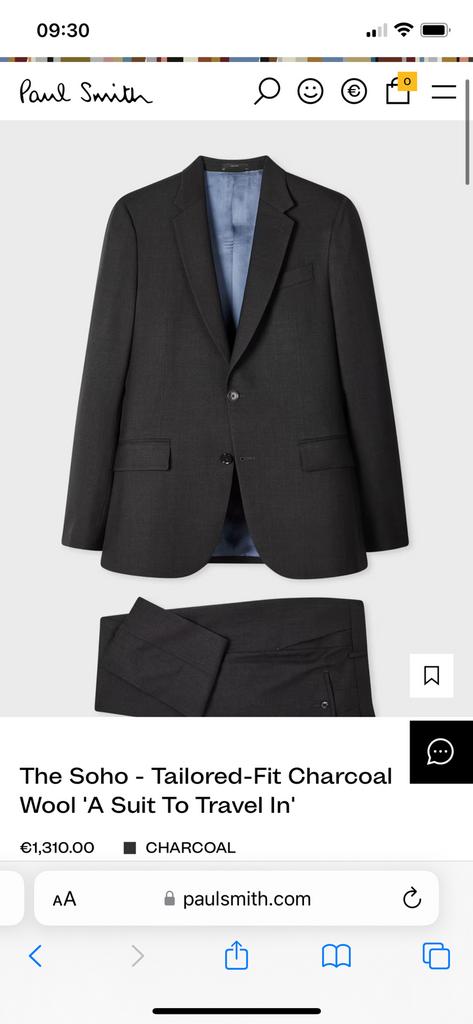 Nieuw Paul Smith pak ‘a suit to travel in’ maat 36/46, Ophalen of Verzenden, Zo goed als nieuw, Maat 46 (S) of kleiner, Blauw