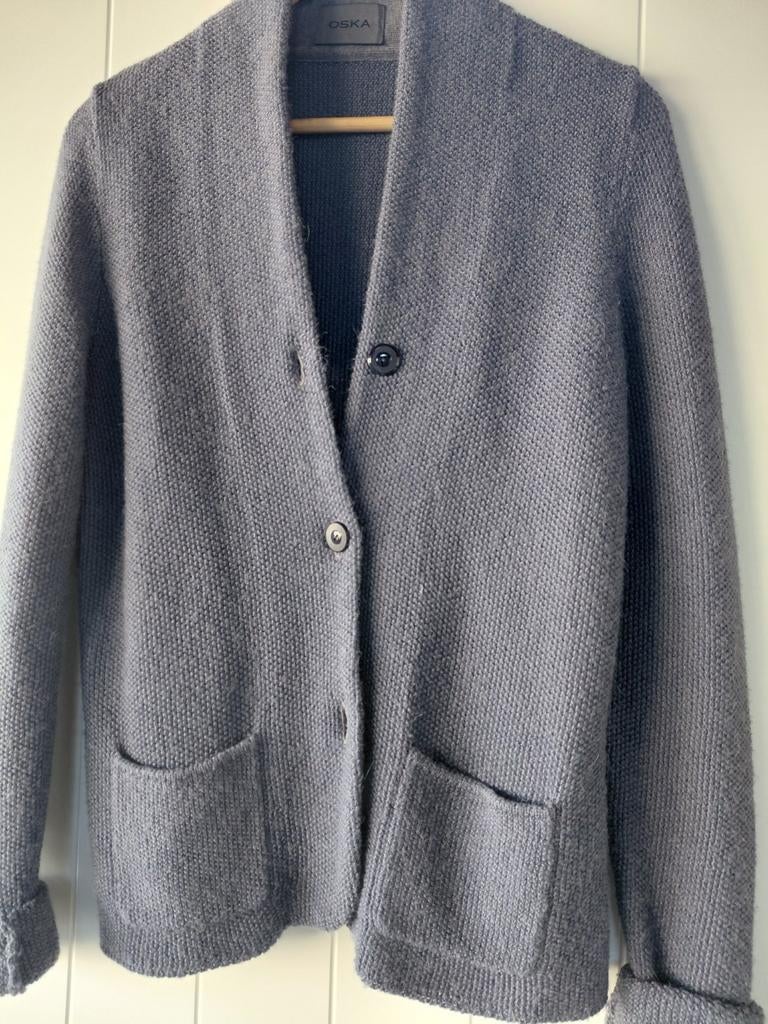 Jasje/Colbert blauw. Oska. Maat m, Kleding | Dames, Ophalen of Verzenden, Zo goed als nieuw, Maat 38/40 (M), Blauw