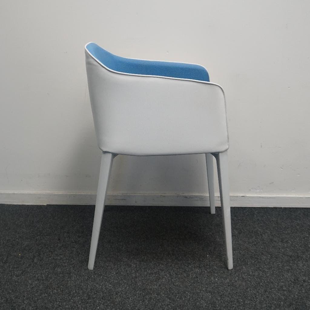 Pedrali Laja 885 Design Stoelen | Wit / Blauw | Leer /, Gebruikt, -, Blauw, -