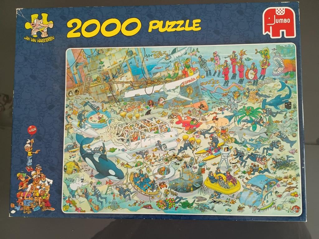 Jan van Haasteren legpuzzel - Deep Sea Fun - 2000 stukjes, Ophalen of Verzenden, Meer dan 1500 stukjes, Gebruikt, Legpuzzel