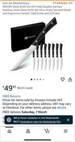 Paudin 8 steak messen, Ophalen of Verzenden, Nieuw, Overige materialen, Bestekset