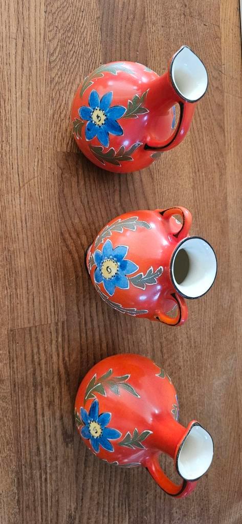 Set van 3 vintage vazen met bloemmotief, Antiek en Kunst, Antiek | Vazen, Ophalen of Verzenden