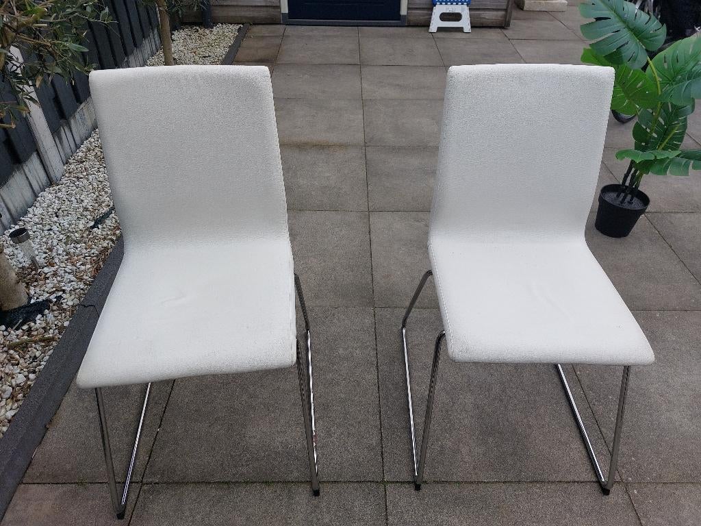 Stoelen, Huis en Inrichting, Stoelen, Ophalen, Gebruikt, Twee, Wit