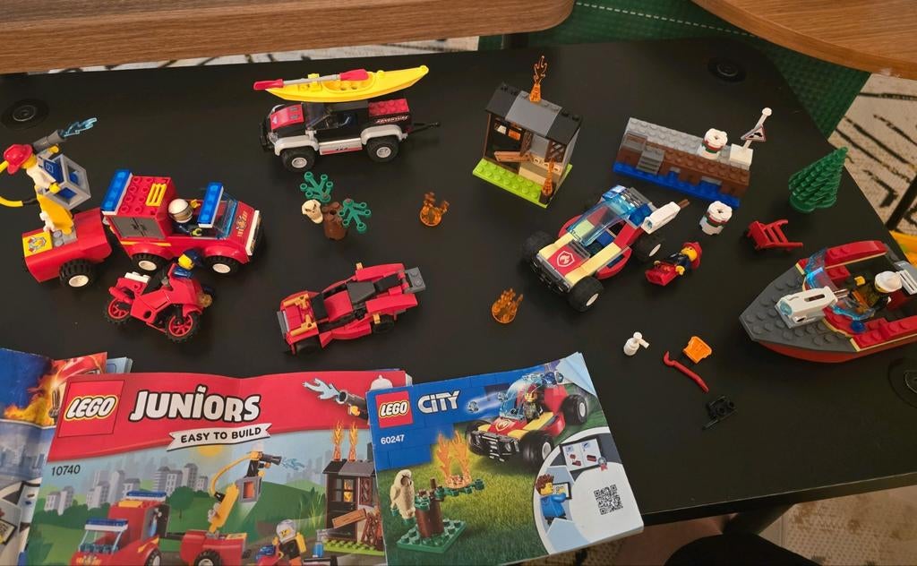 Lego City Brandweer Set: Boot, Wagen, Motor, Auto, Brand, Ophalen of Verzenden