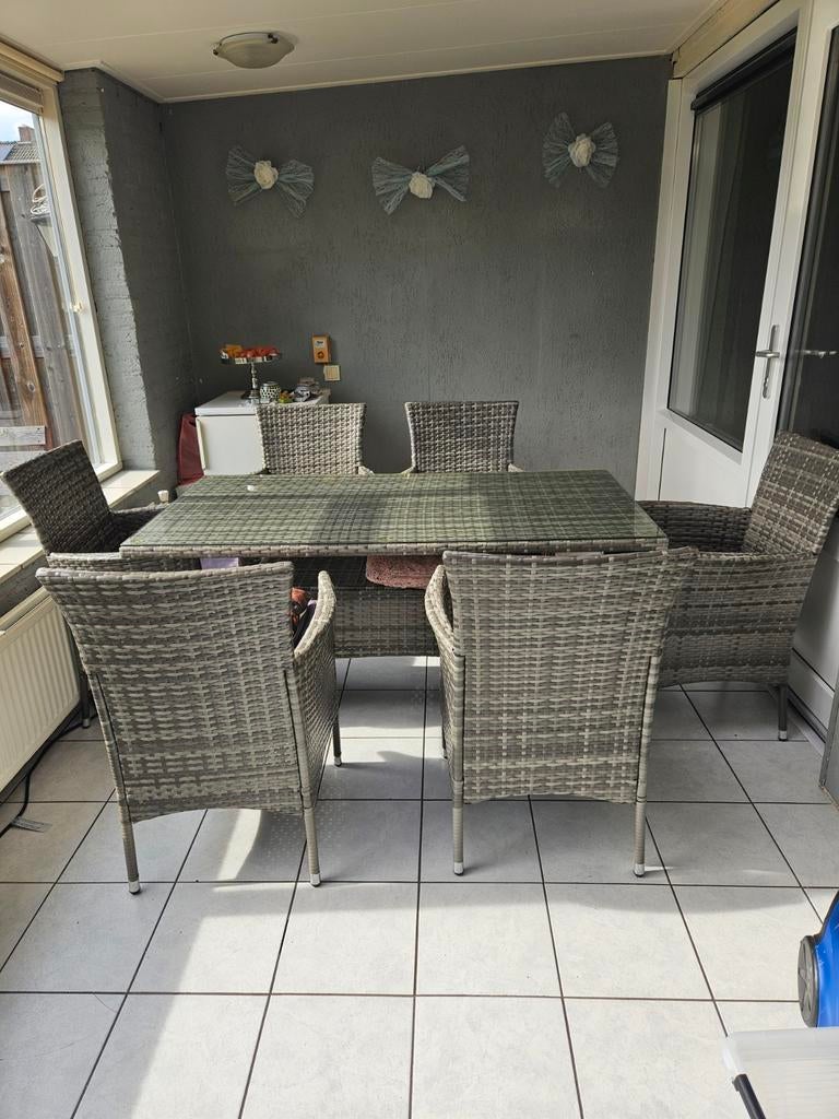 Tuinset, Ophalen, 6 zitplaatsen, Aluminium, Zo goed als nieuw