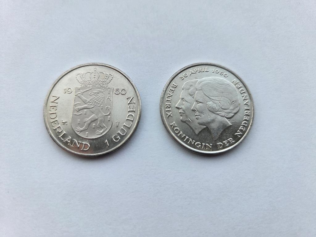 Guldens uit 1980 met dubbele kop, Ophalen of Verzenden, Koningin Beatrix, 1 gulden, Losse munt
