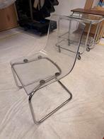 Ikea Tobias eetkamerstoel transparant en chroom, Kunststof, Gebruikt, Overige kleuren, Ophalen of Verzenden