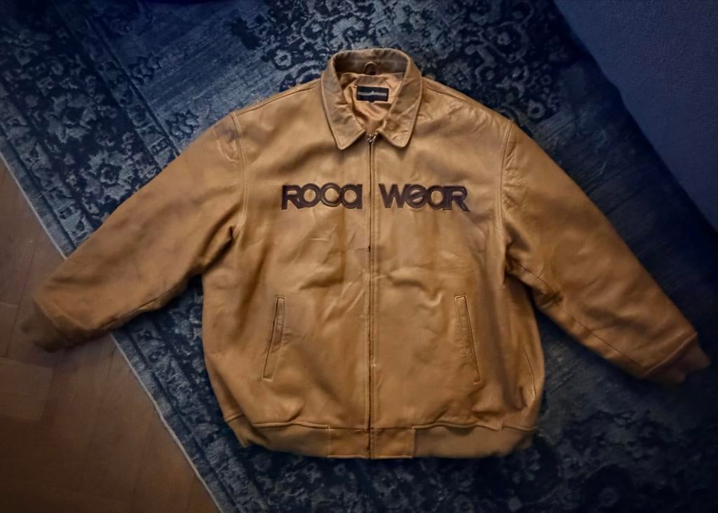 Rocawear leren bomberjack 3XL, Ophalen of Verzenden, Gedragen, Overige maten, Bruin