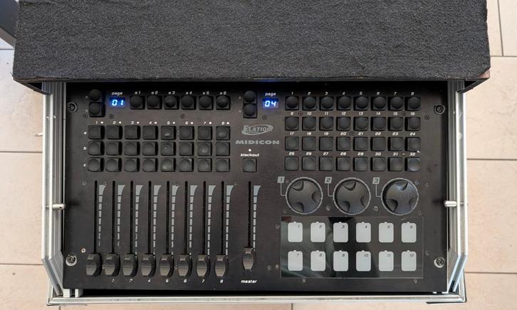 Elation Midicon Lichtsturing met Flightcase, Muziek en Instrumenten, Licht en Laser, Gebruikt, Licht, Ophalen of Verzenden