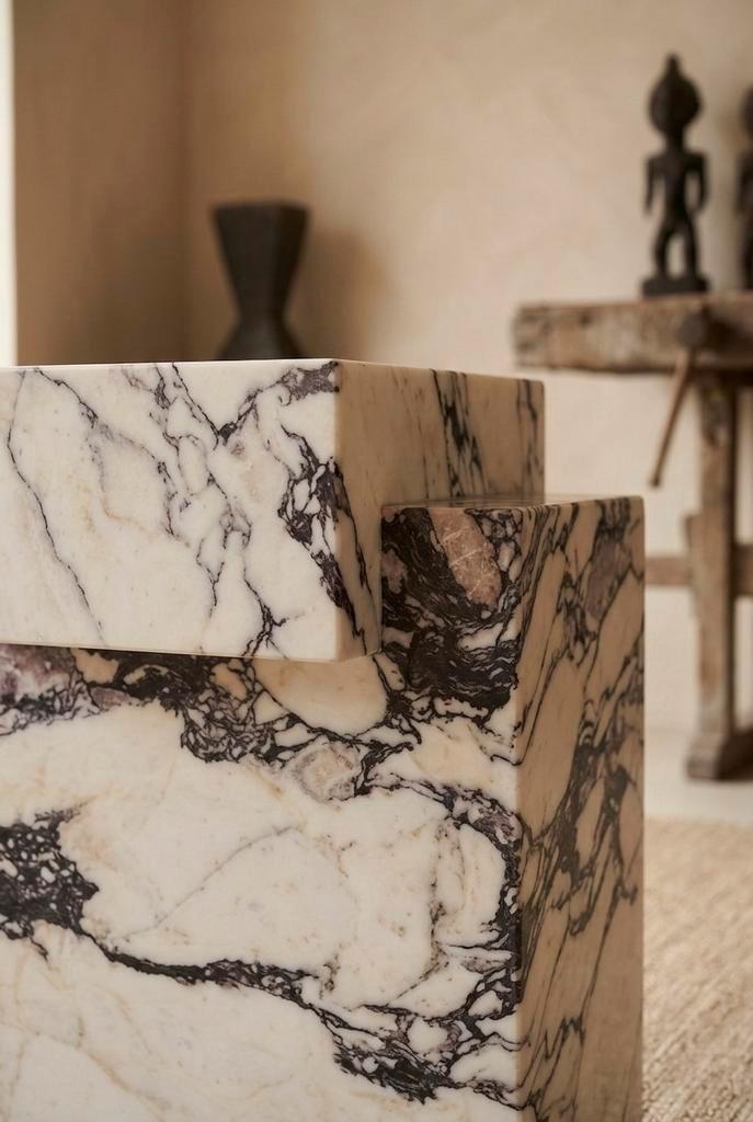 Calacatta Viola Salontafel / Bijzettafel - Design Object, Antiek en Kunst, Antiek | Meubels | Tafels, Ophalen of Verzenden