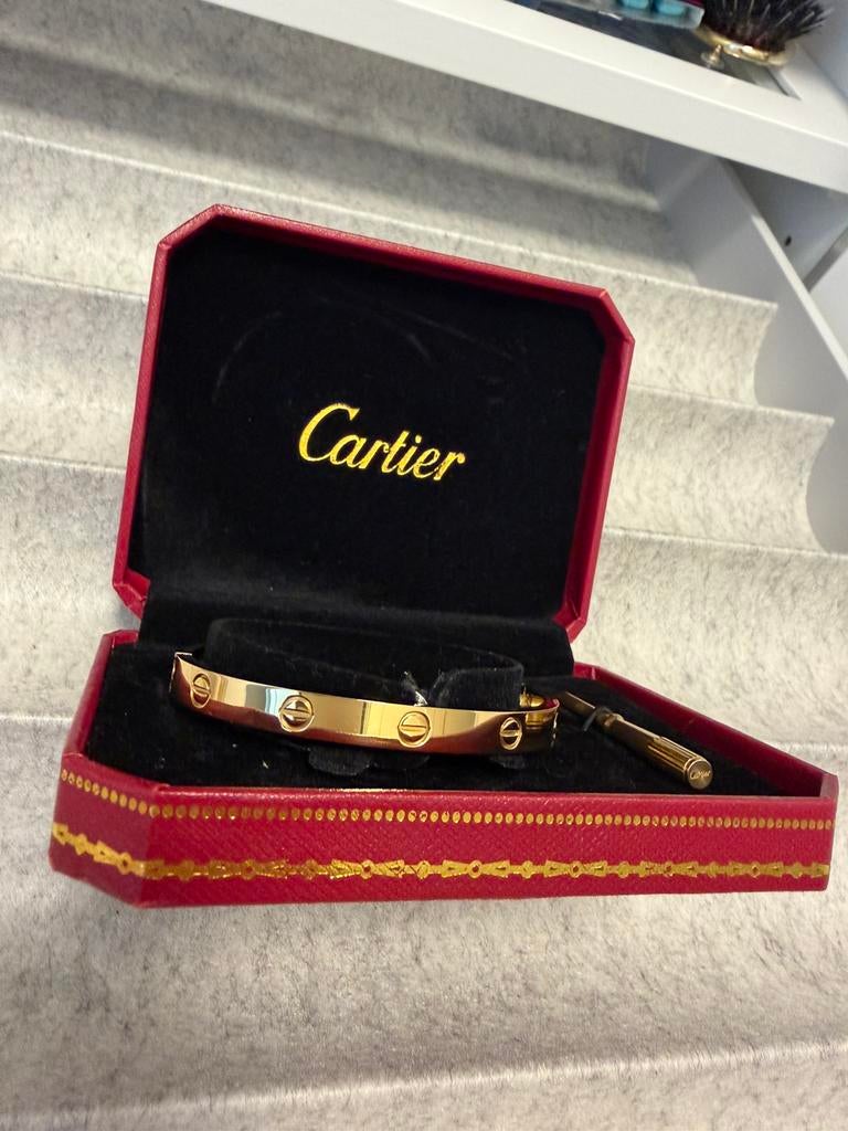 Cartier LOVE armband breed goud inclusief doos, Sieraden, Tassen en Uiterlijk, Armbanden, Ophalen of Verzenden, Nieuw, Goud, Staal