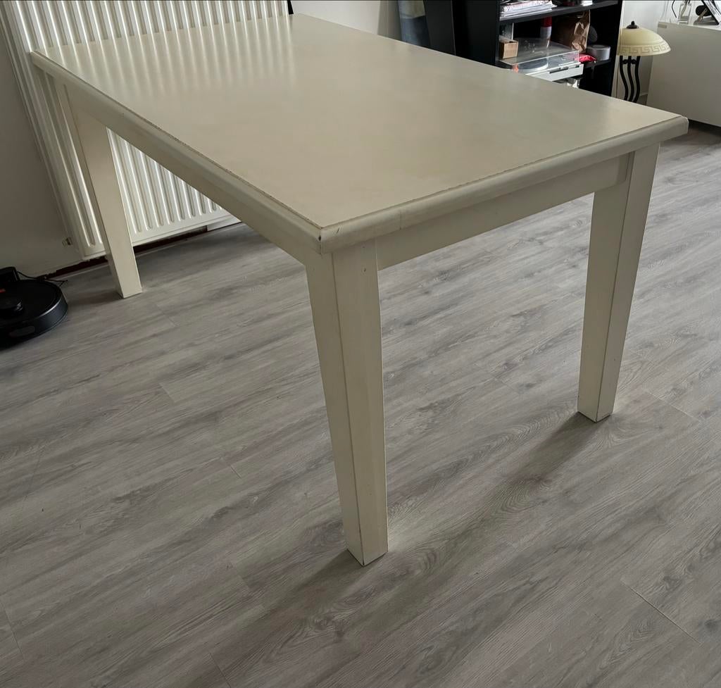 Gratis witte eettafel - Ophalen!, Huis en Inrichting, Tafels | Eettafels, Ophalen, Gebruikt, 100 tot 150 cm, 50 tot 100 cm