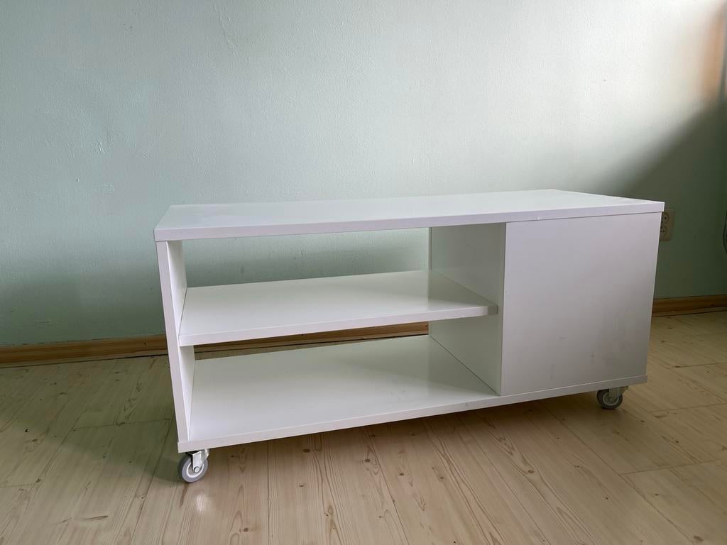 IKEA Vihals Koffietafel op wielen - Wit, Ophalen, Overige materialen, Gebruikt, 50 tot 100 cm