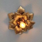 Italiaanse vintage lamp goud bladeren bloem Masca, Ophalen of Verzenden, Zo goed als nieuw, Metaal, Mid Century Italiaans Vintage  Hollywood Regency / Florentijns
