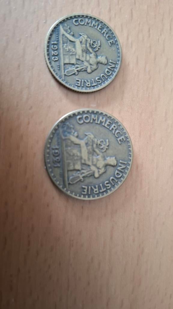 2 Franse penningen - handel: 1 Franc 1923 & 2 Francs 1921, Ophalen of Verzenden