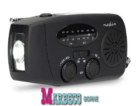 FM en AM, Noodradio, Handslinger, Solar, USB-C, Analoog, Nedis, Overige typen, Nieuw, Info@marbeco.nl