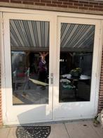 Hardhouten dubbele openslaande deuren met dubbel glas, Doe-het-zelf en Verbouw, Deuren en Horren, Ophalen, Gebruikt, 120 cm of meer