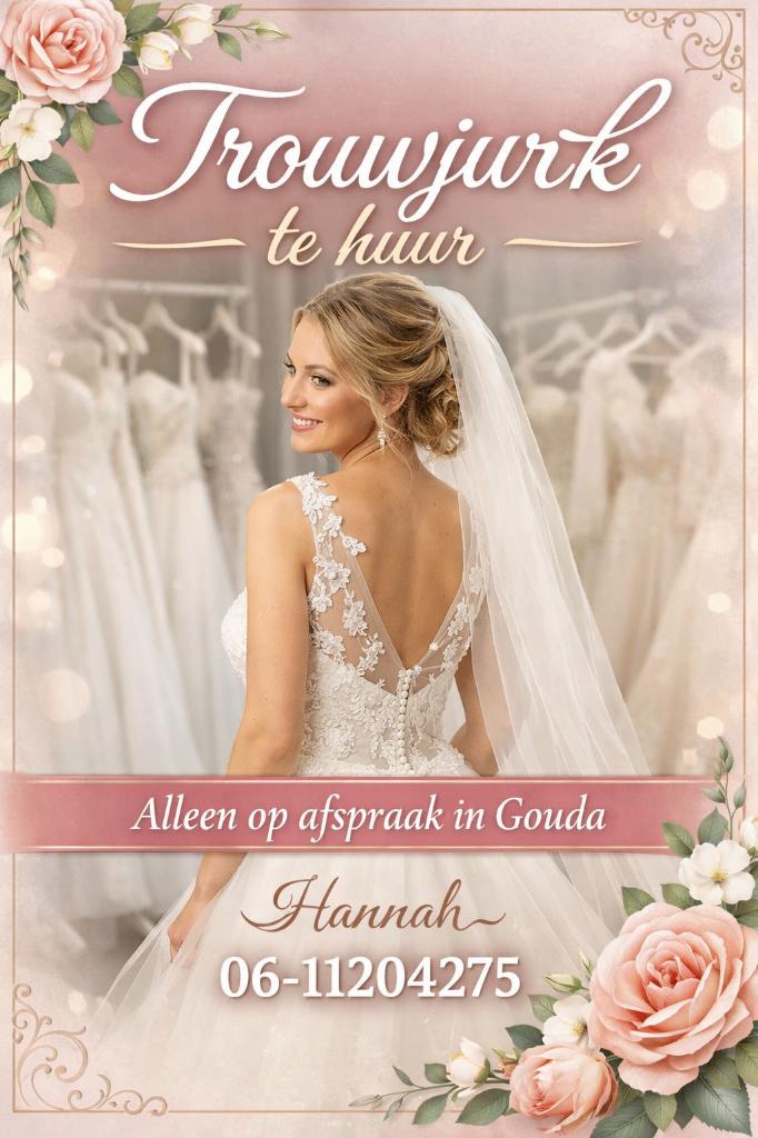 Trouwjurk huren., Ophalen, Trouwjurk, Wit, Onbekend