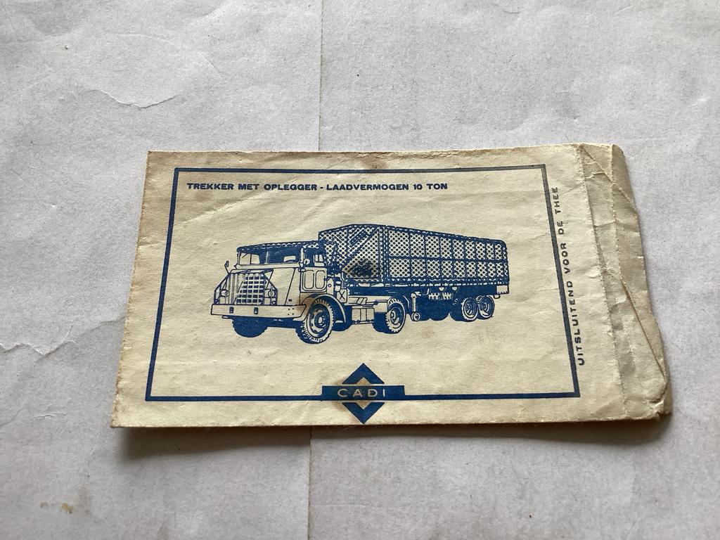 Vintage CADI Suikerzakje - Trekker met Oplegger, Ophalen of Verzenden